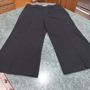 Old Navy High Rise Wide Leg Flare Crop Chino Dress Pants Women's Size 10 Black